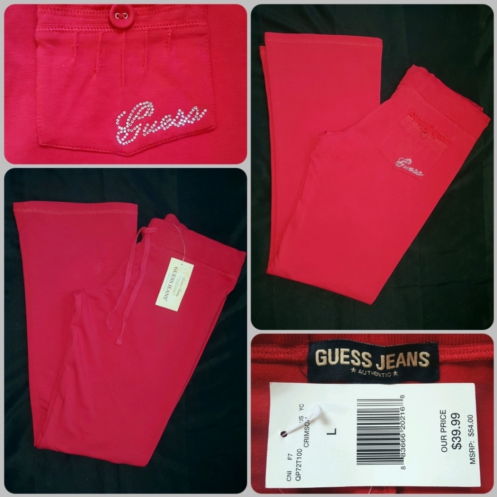 🔮NWT GUESS RHINESTONE BLING cashmere soft PANTS